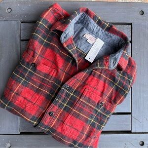 J.CREW Wallace & Barne SZ S Red Brodie Tartan Plaid Flannel Shirt